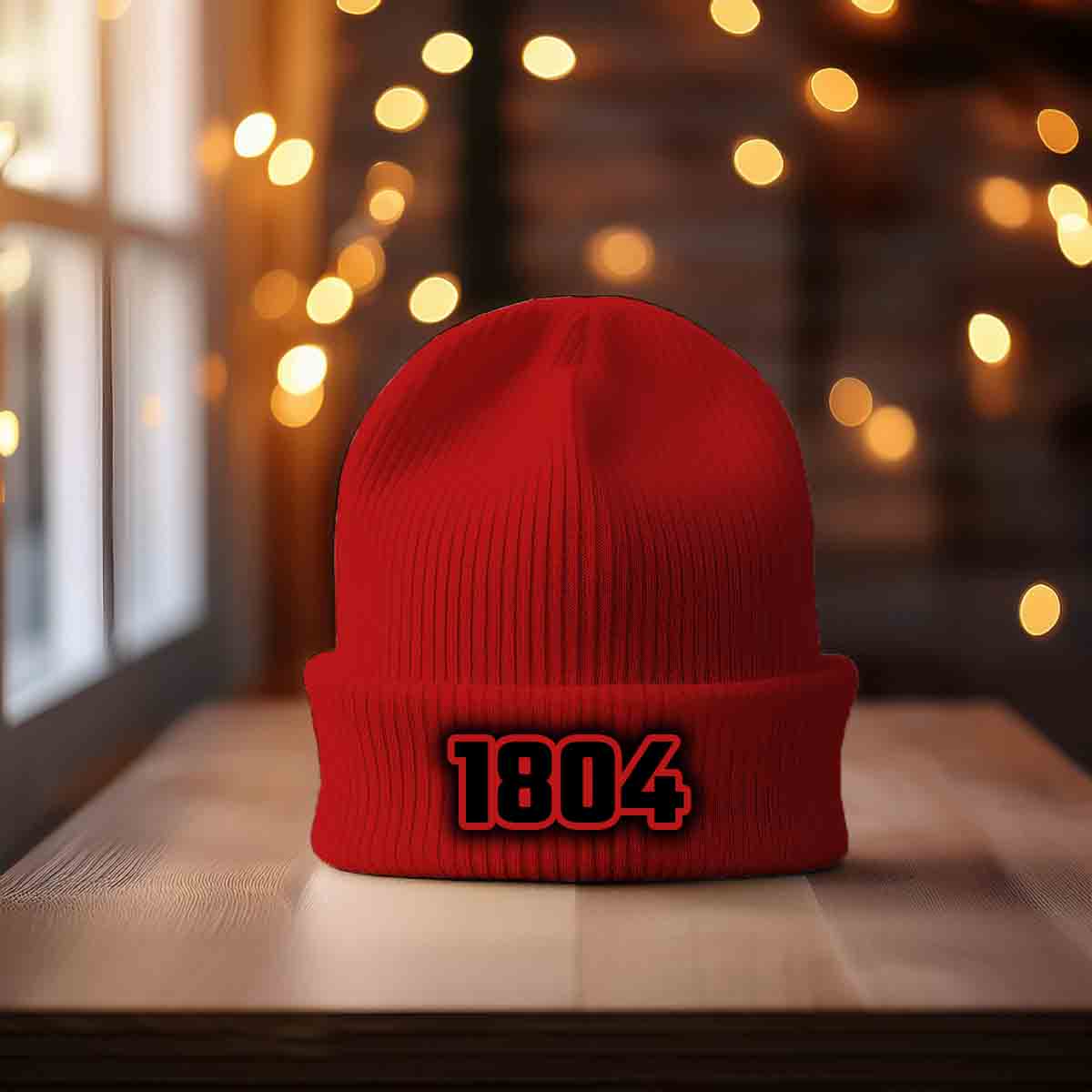 Beanies Plus 1804 Year Cuffed Beanie (Red)