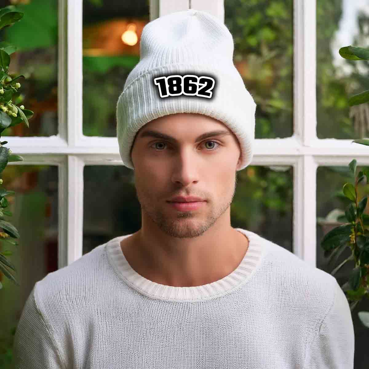 Beanies Plus 1862 Year Cuffed Beanie (White) image 2