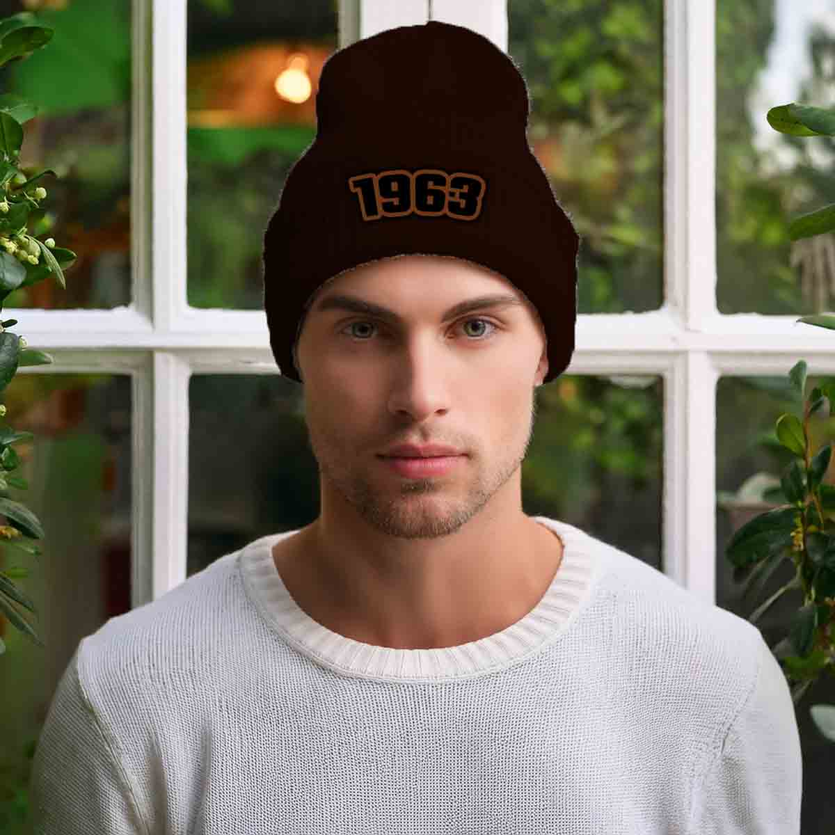 Beanies Plus 1963 Year Cuffed Beanie (Brown) image 2