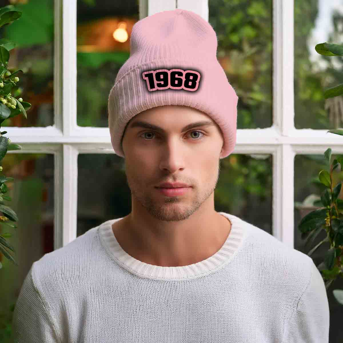 Beanies Plus 1968 Year Cuffed Beanie (Baby Pink) image 2