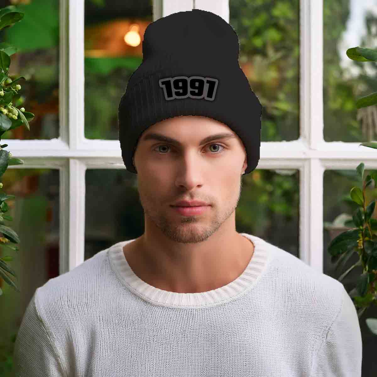 Beanies Plus 1991 Year Cuffed Beanie (Dark Grey) image 2