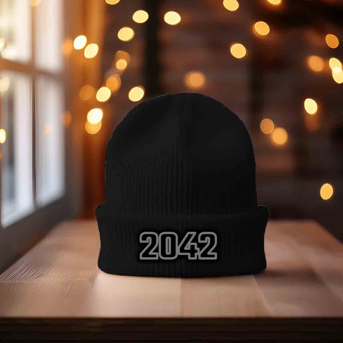Beanies Plus 2042 Year Cuffed Beanie (Black) image 1