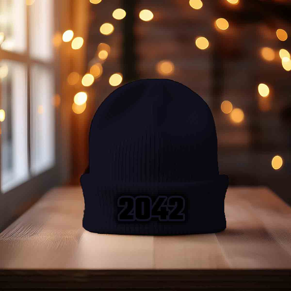 Beanies Plus 2042 Year Cuffed Beanie (Navy) image 1