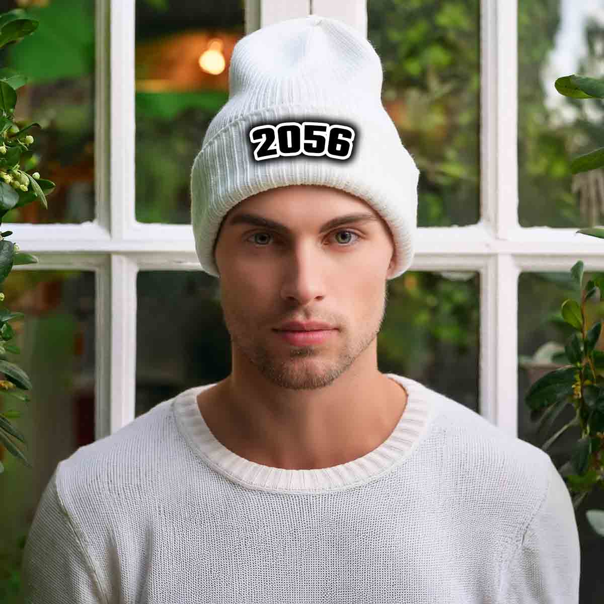 Beanies Plus 2056 Year Cuffed Beanie (White) image 2