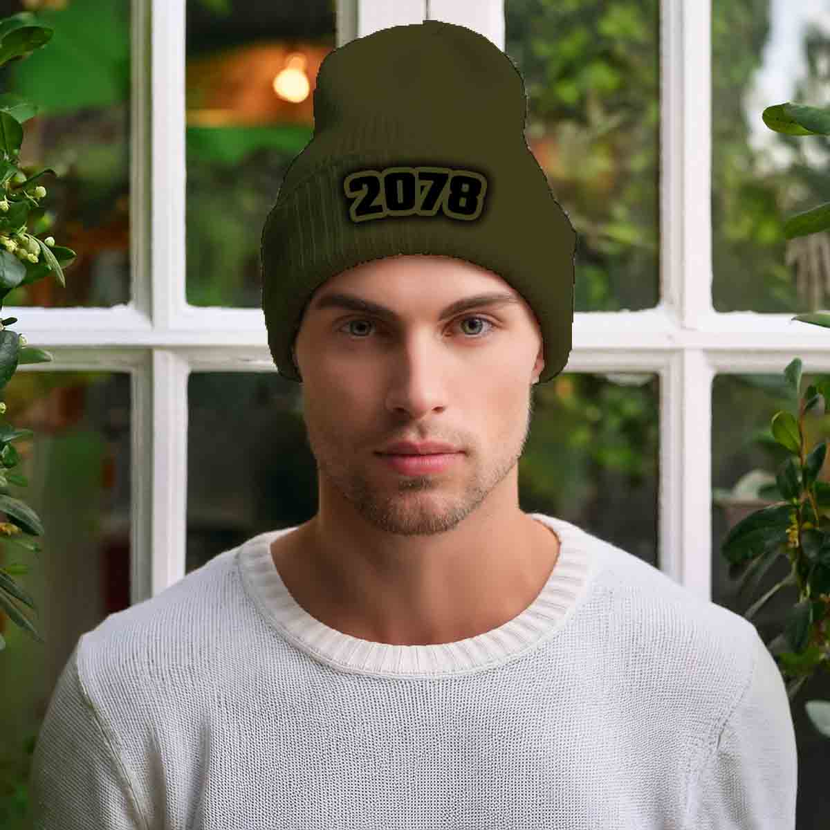 Beanies Plus 2078 Year Cuffed Beanie (Olive) image 2
