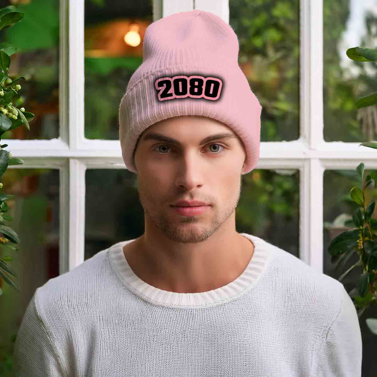 Beanies Plus 2080 Year Cuffed Beanie (Baby Pink) image 2