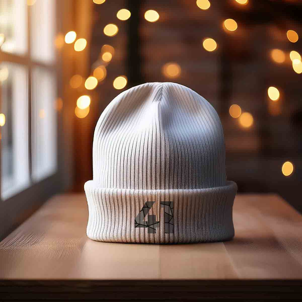 Beanies Plus 41 Number Cuffed Beanie (White)