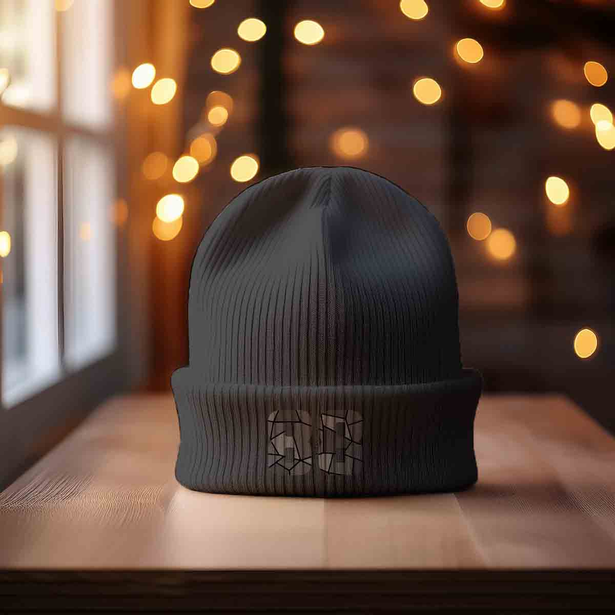 Beanies Plus 88 Number Cuffed Beanie (Dark Grey)