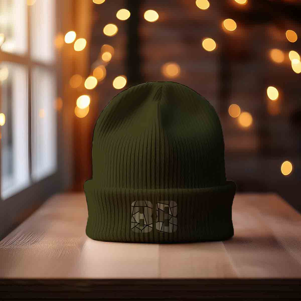 Beanies Plus 88 Number Cuffed Beanie (Olive)