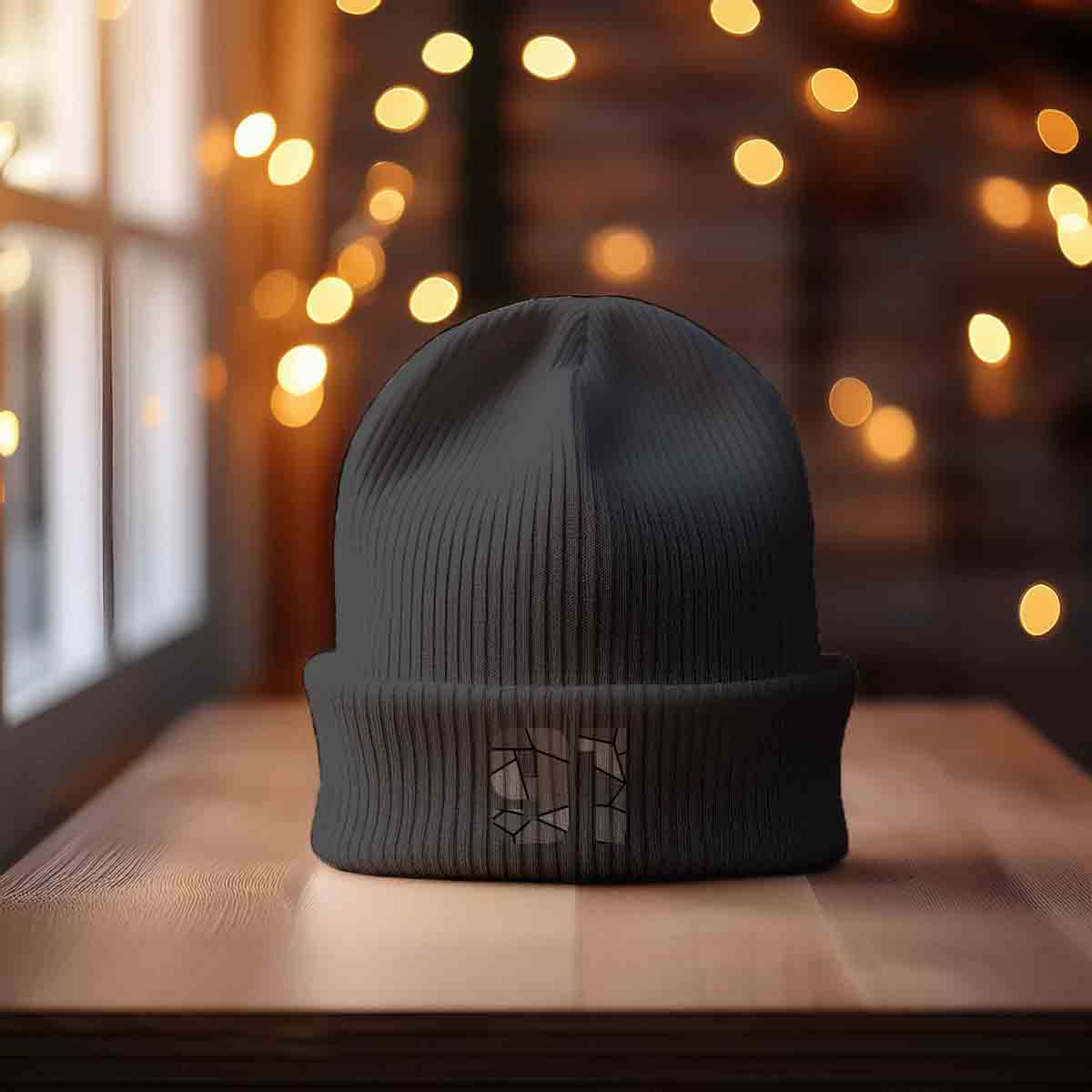 Beanies Plus 91 Number Cuffed Beanie (Dark Grey)